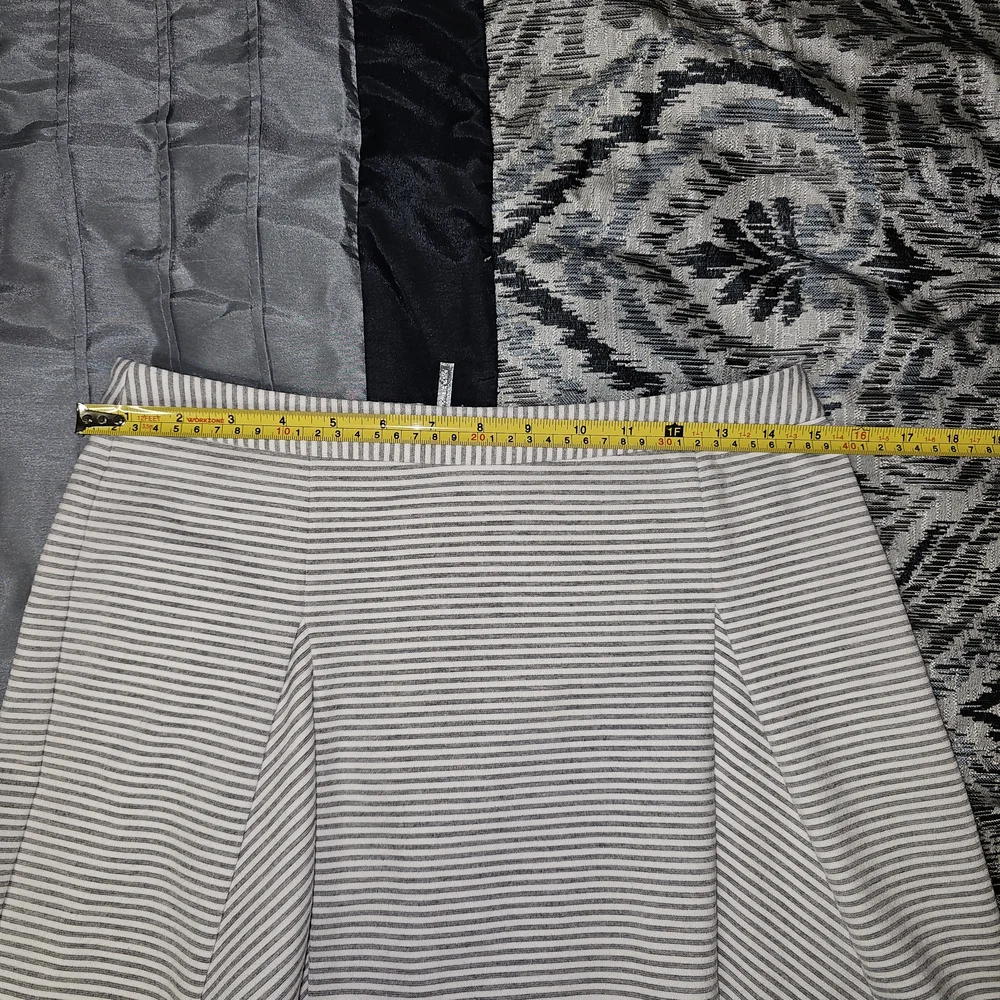 MICHAEL Michael Kors Women's Gray White Striped A-LineStriped Gray Women's Skirt - Picture 7 of 10